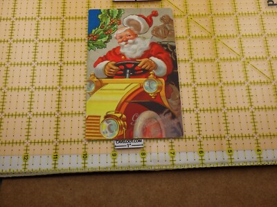 Vintage Christmas Postcard Santa Driving Car Toys Series 2 Embossed Unposted PC
