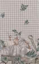 Autumn Gingham Small Check with Pumpkin Wagon Vinyl Tablecloth Various Sizes