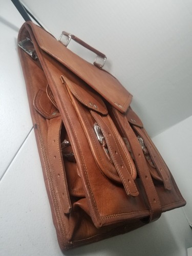 Handmade World Brown Leather Messenger Bags 16" Backpack Satchel Laptop Bag - Picture 9 of 11