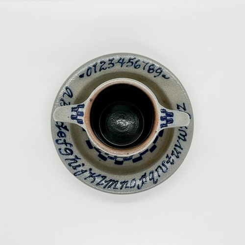 Vtg 90s Rowe Pottery Works Child Plate Cup Vase Teacher ABC Salt Arthritis - Picture 6 of 13