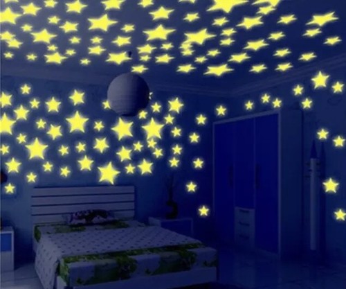 Adesivo da parete fluorescenti stelle luminose brillano al buio cameretta bambini - Foto 5 di 17