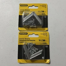 STANLEY 1-1/2" ZINC PLATED CORNER BRACES, 75-6111 4 piece X 2 Boxes