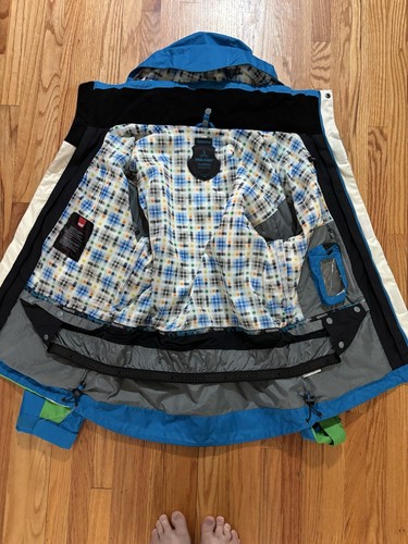 Ripzone Trilogy Mens Large Green Blue & White Snowboarding insulated Jacket - Picture 8 of 18
