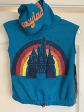 sleeveless hoodie Disneyland Resort Sleeveless Hooded Pullover Top with Castle & Rainbow Graphic — listing 3