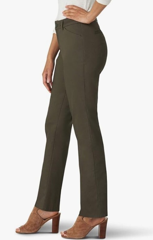Lee Women's Misses Wrinkle Free Relaxed Fit Straight Leg Pant, Frontier