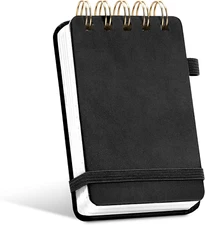 Small Notebooks 3X5 Leather Pocket Notepad 150 Pages Mini Top Spiral Notebook, 1