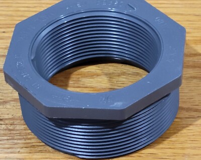 4'' x 3'' PVC Sch 80 Flush Style Reducer Reducing Bushing MPT x FPT Spears 839-422