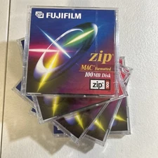 5 Fujifilm 100MB Mac & IBM  Formatted Zip Disc New Sealed
