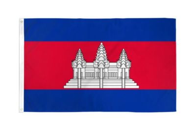 Cambodia flag 2X3ft poly 100D W/ GROMMETS