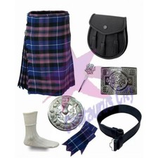 CC Uomo Scottish Pride of Scotland 8 Yard Highland Tartan 16 oz Kilt Set 8 pezzi