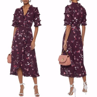 havana ruffle midi dress