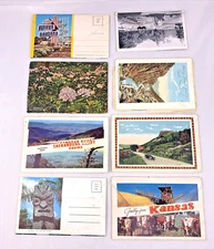 Vintage Lot of 8 Assorted UNITED  STATES  SOUVENIR POSTCARD  FOLDERS/ALBUMS P175