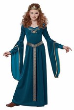 Renaissance Sapphire Medieval Princess Child Costume