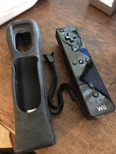 OEM Nintendo Wii Remote Controller Black RVL-003 w/ Motion Plus Adapter ITEM 2