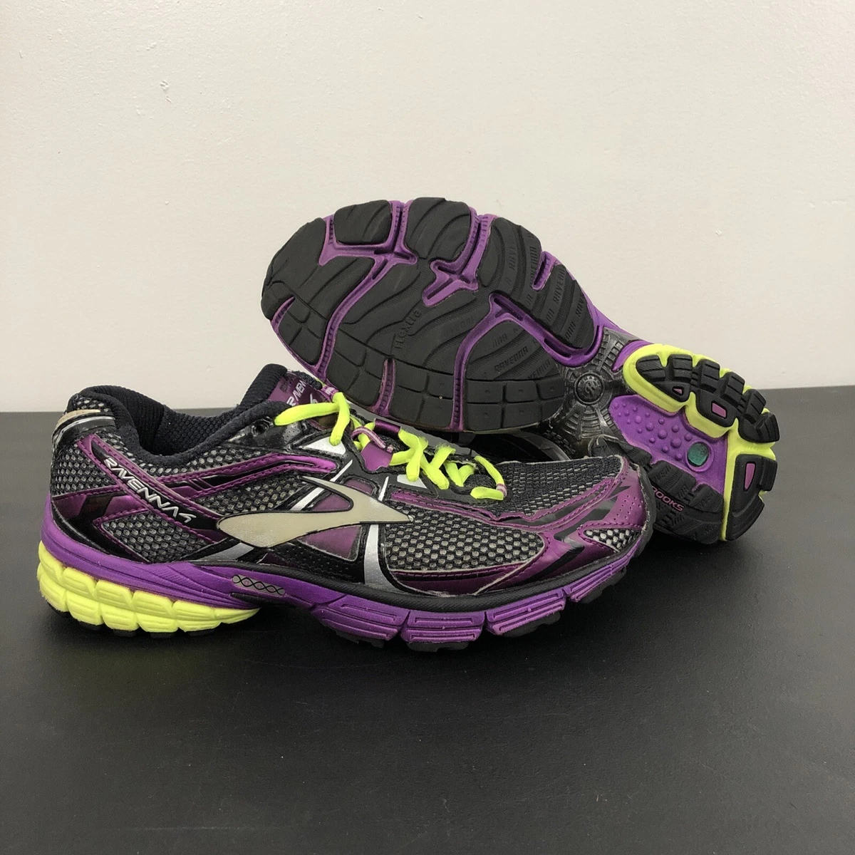 Brooks Ravenna 4 Women s Size 9.5 Black Purple Running Athletic