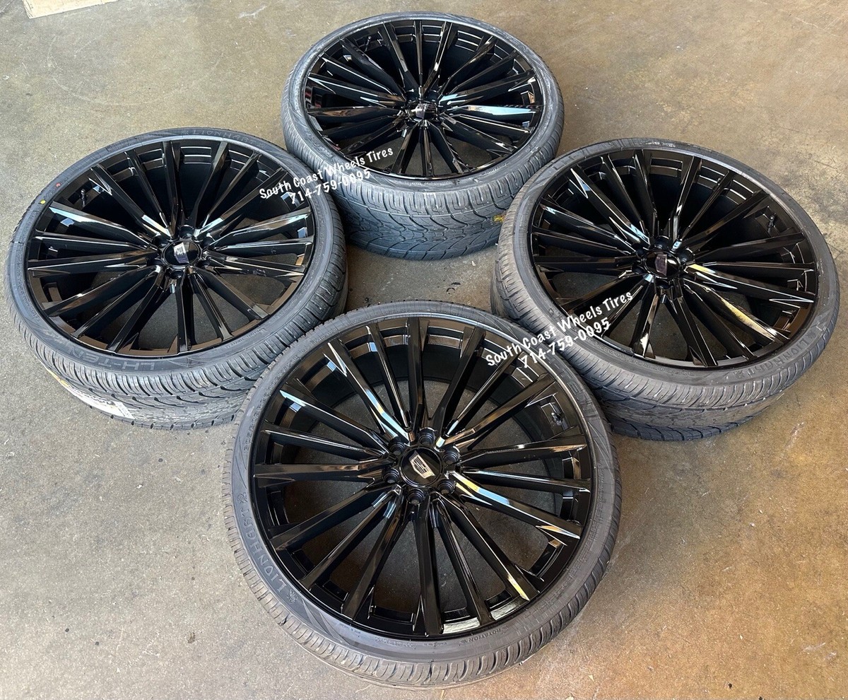 26'' Inch Escalade Wheels Gloss Black FR205 with Tires fit