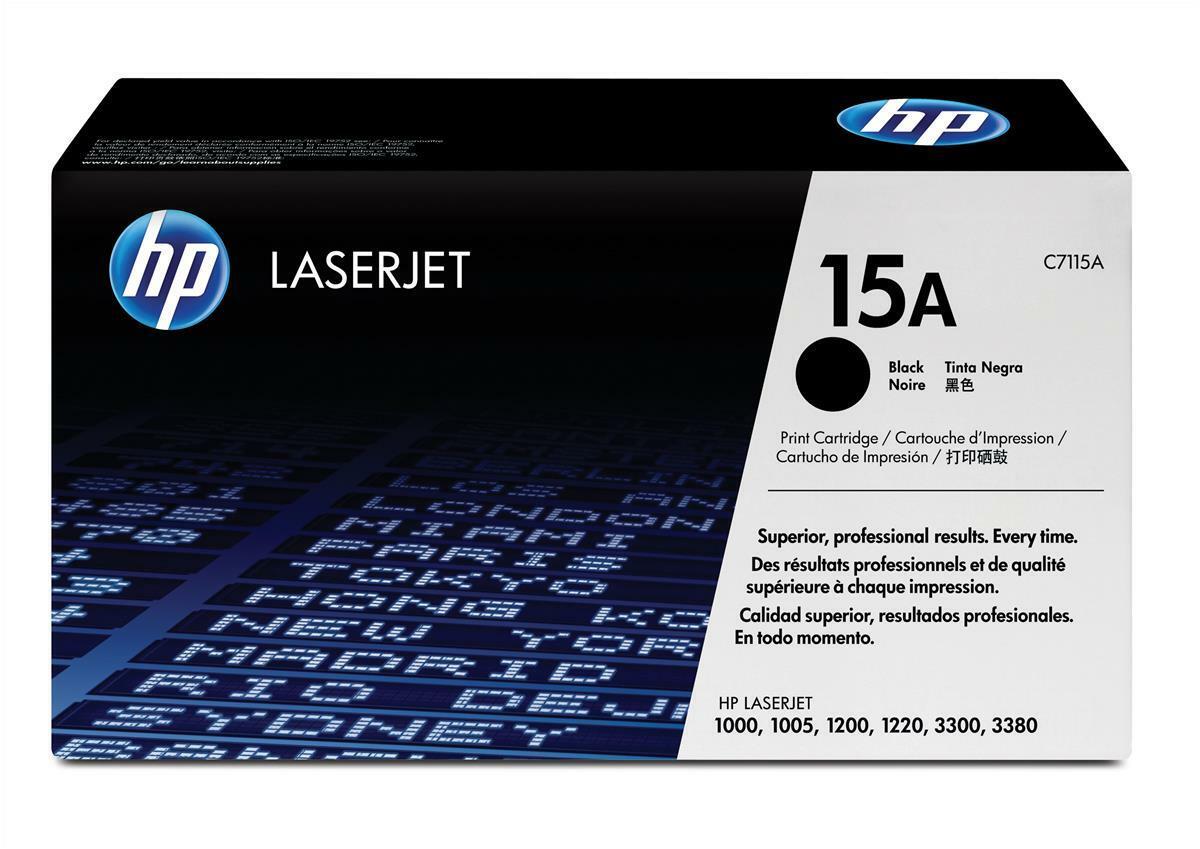 Genuine HP C7115A 15A Black Toner Laserjet 1000 1200 2200 3300 A-