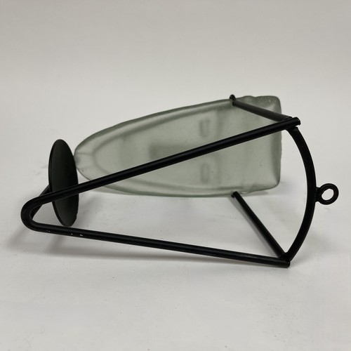 Vintage Candle Holder Flat Face Male Female Faces Figure Frosted Glass Decor - Picture 5 of 6