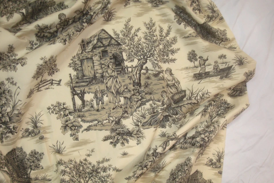 全新 One Pr 2 面板 有内衬窗帘 Toile 图画印花 Pinch Pleat 64 LG — 第 3/4 张图片