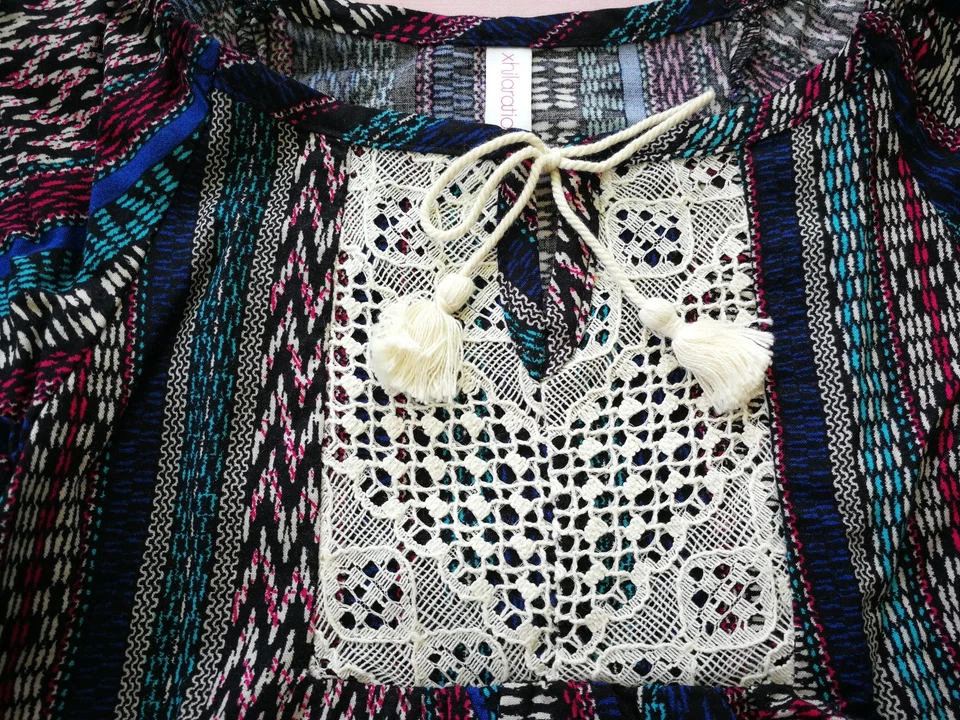 女童短袖蕾丝 Fnt 印花上衣 Xhilaration BLK/DEN/TEA XS(4/5) M(7/8)  — 第 2/3 张图片