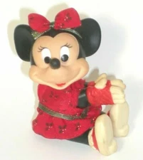 Vtg 1980's MINNIE MOUSE CLIP-ON Gripper Pencil Grabber Hugger Red Madonna Gloves