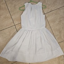 Gap size 4 white striped button down sleeves tank dress