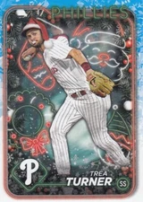 TREA TURNER TOPPS HOLIDAY SANTA HAT VARIATION SHORT PRINT PHILLIES SP #43 2024