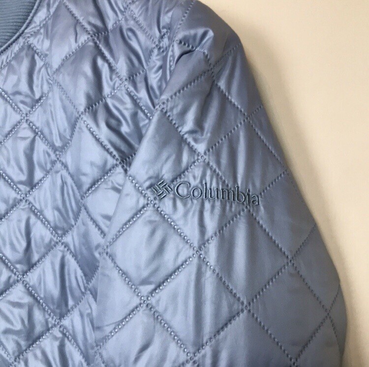 NWOT Columbia Women’s Omni-Heat Interchange Cool Blue Quilted Bomber Jacket XS View 4