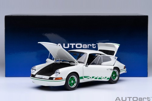 AUTOart PORSCHE 911 CARRERA 2.7 RS 1/18 GRAND PRIX WHITE w/ GREEN STRIPES 78031 - Picture 7 of 7