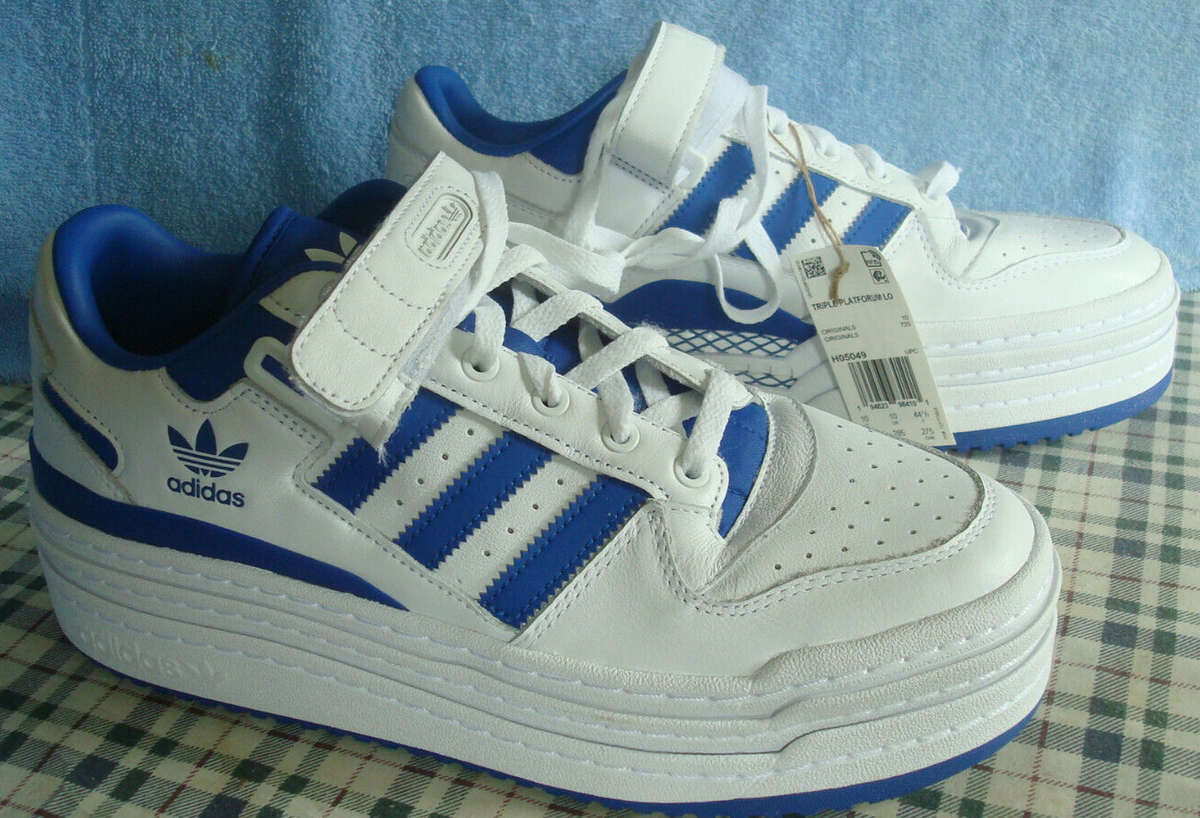 Adidas Triple Platforum Low White Royal Blue Shoes N w/Box - Men's