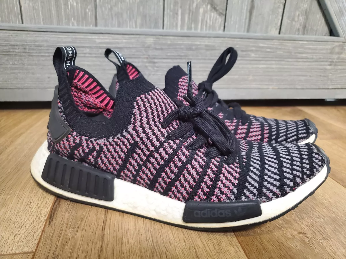 Adidas NMD R1 Stealth StIt Pack PrimeKnit Black Pink Running Shoe Size Mens 9.5