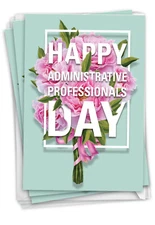 Pack of 3 Funny Admin Pro Day Cards w/ 5x7" Envelopes (1 Design) - Flowers