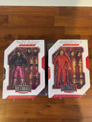 WWE Ultimate Shinsuke Nakamura & Bret Hart Series 2 Lot MOC + Ringside Cases