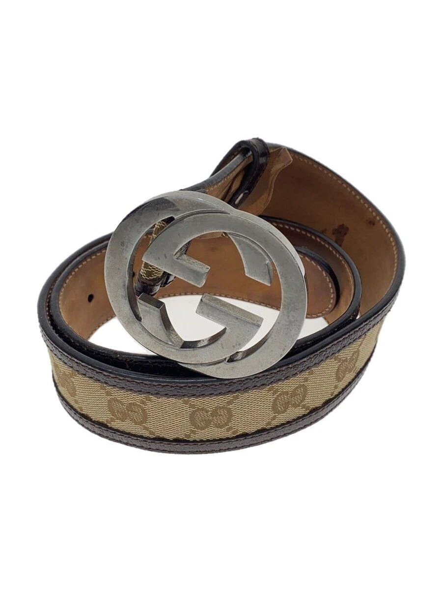Ceinture GUCCI GG toile imbriquée G cuir beige 32 occasion