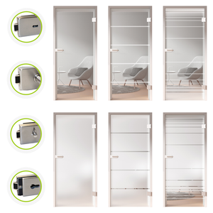 Glastur Zimmertur Innentur Mit Turgriff Mit Beschlag Glas Milchglas Klarglas Ebay