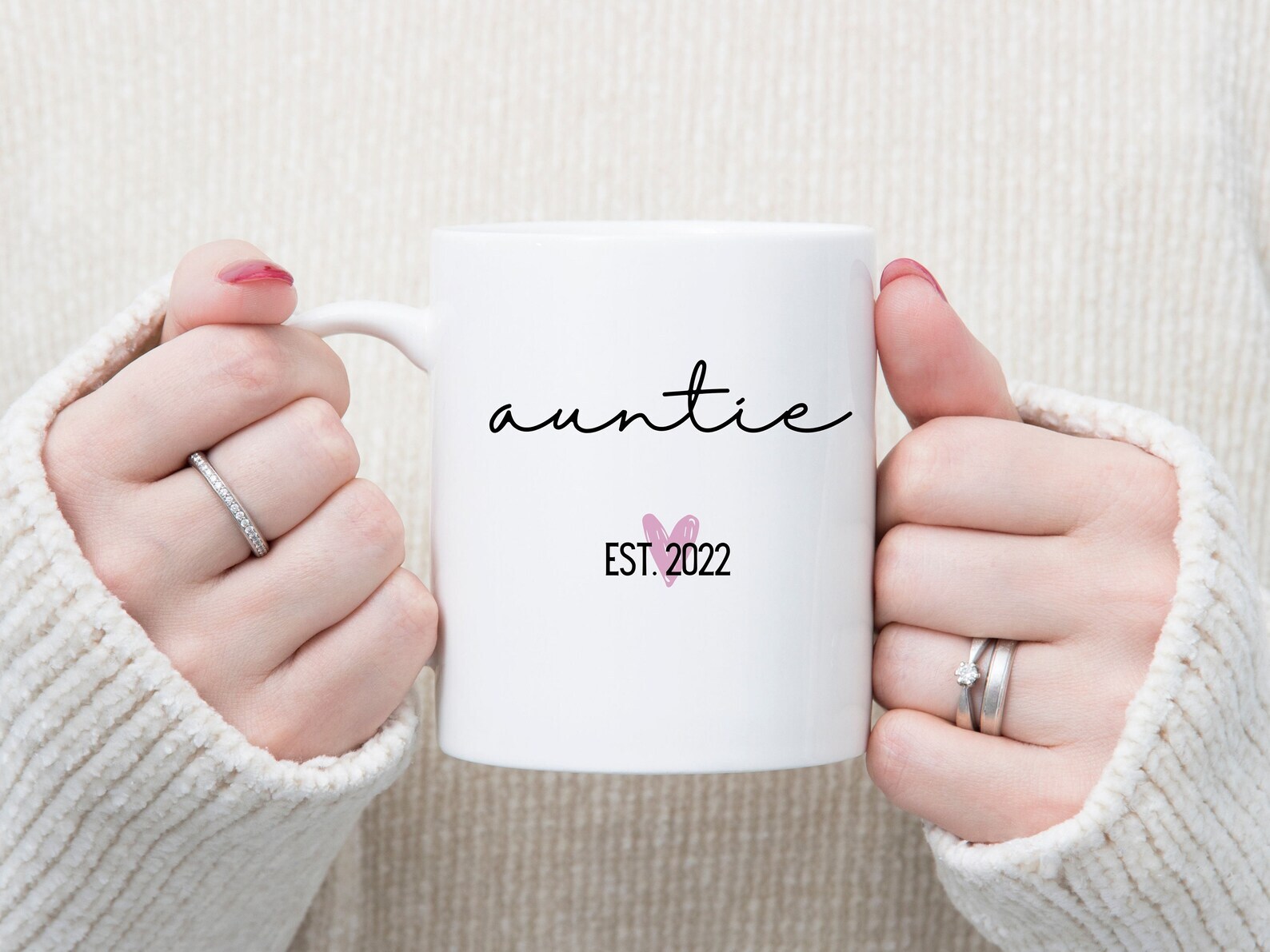 New Auntie 11oz Coffee Mug - Pregnancy Announcement Gift for Expecting Moms
