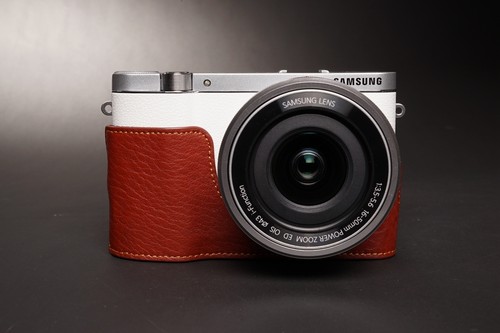 Genuine real Leather Full Camera Case bag for Samsung NX3000 16-50 22-50 Lens - Picture 5 of 8