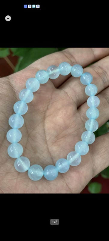 CERTIFIED NEW HIGHEND*RARE*GORGEOUS BLUE CARNELIAN JADE稀有天然玛瑙蓝玉 BRACELET
