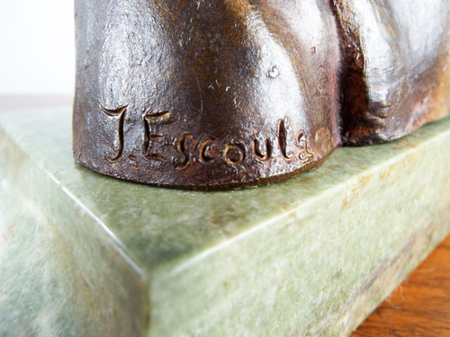 19thC French Art Nouveau Bronze Sculpture Jean Escoula Signed Art 1898 - Picture 8 of 12