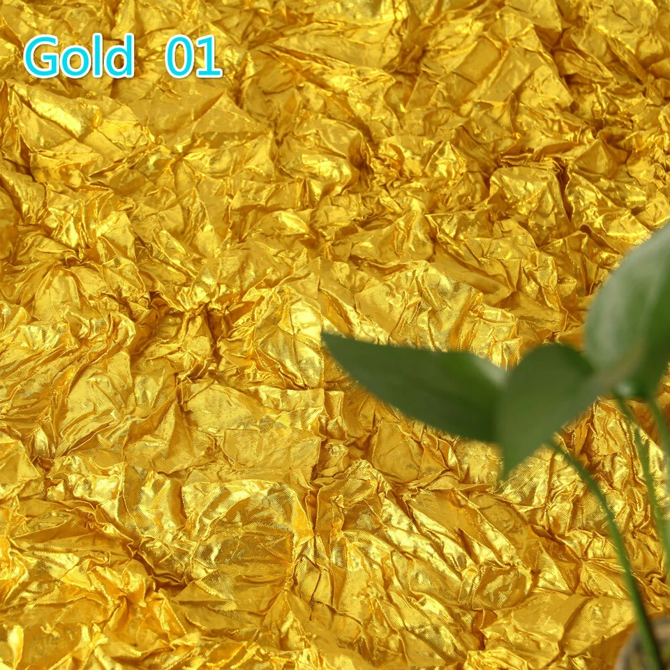 皱金属闪亮织物装饰银色金色舞台打褶背景 DIY 缝纫 — 第 4/4 张图片