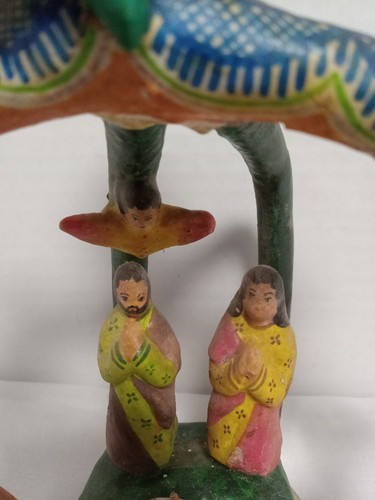 Candelabro de Colección Nacimiento México Arte Popular Árbol de la Vida Verde Navidad Nacimiento - Imagen 4 de 12