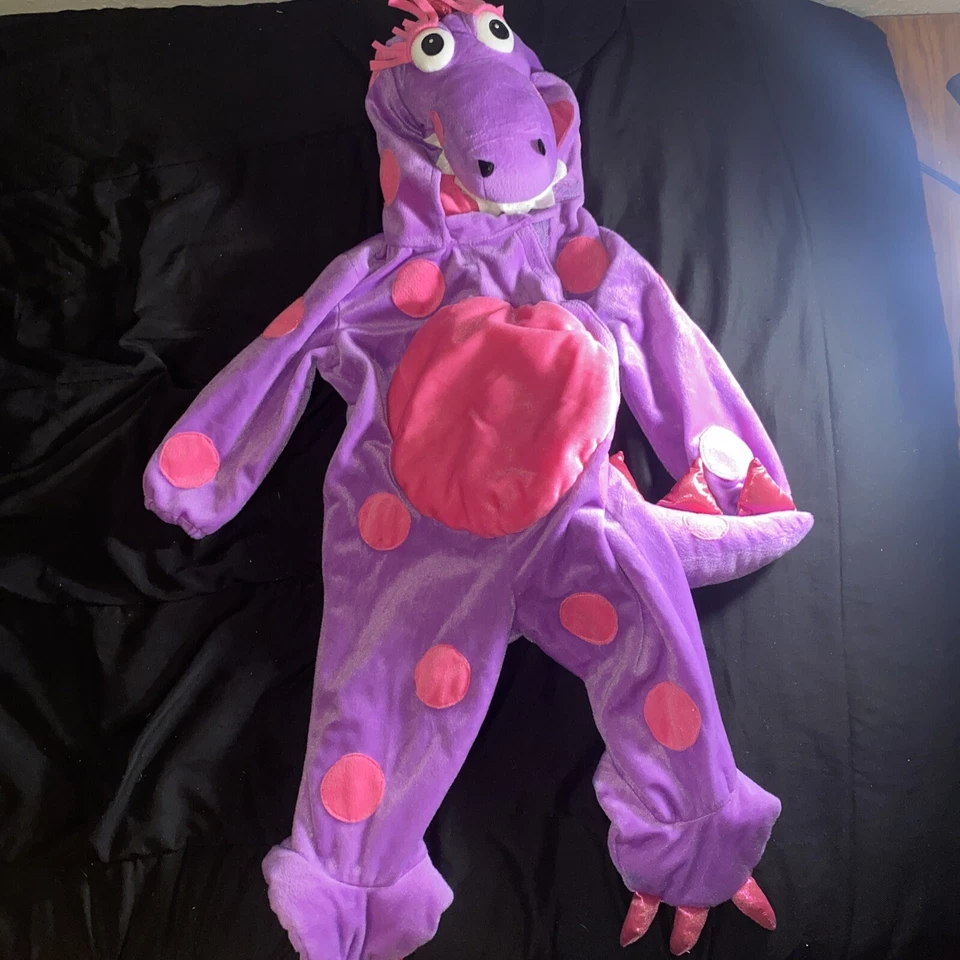 Pequeño Bebé Halloween Dragón Niño Disfraz Peluche Suave Rosa Mono Capucha Cola Foto 2 de 4