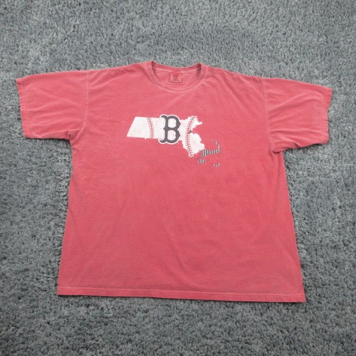 Boston Red Sox Shirt Uomo 2XL Rosso Massachusetts Manica Corta Maglietta Grafica