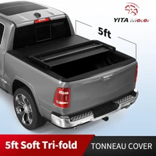 5FT Soft Tri-Fold Tonneau Cover Truck Bed For 2005-2015 Toyota Tacoma Waterproof