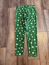 St. Patricks Day Ankle Leggings Clover Shamrock Green sissycos Womens Size XXL