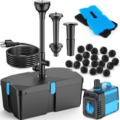 660GPH Pond Filter Pump Kit 50W Submersible