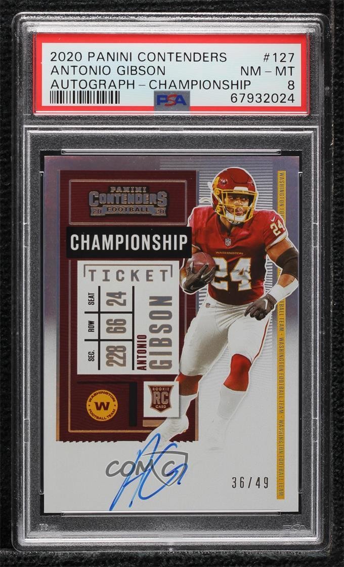 2020 Contenders RPS Championship Ticket 36/49 Antonio Gibson Rookie Auto RC 0jk3