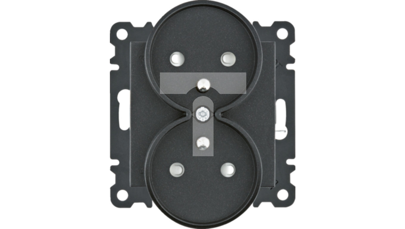 Lumina Double earthed power socket with shutter 16A / 250VAC black WL1343