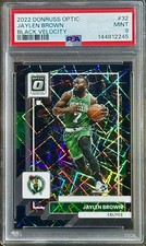 Jaylen Brown PSA 9 - 2022 Optic #32 BLACK VELOCITY PRIZM /39 - Boston Celtics