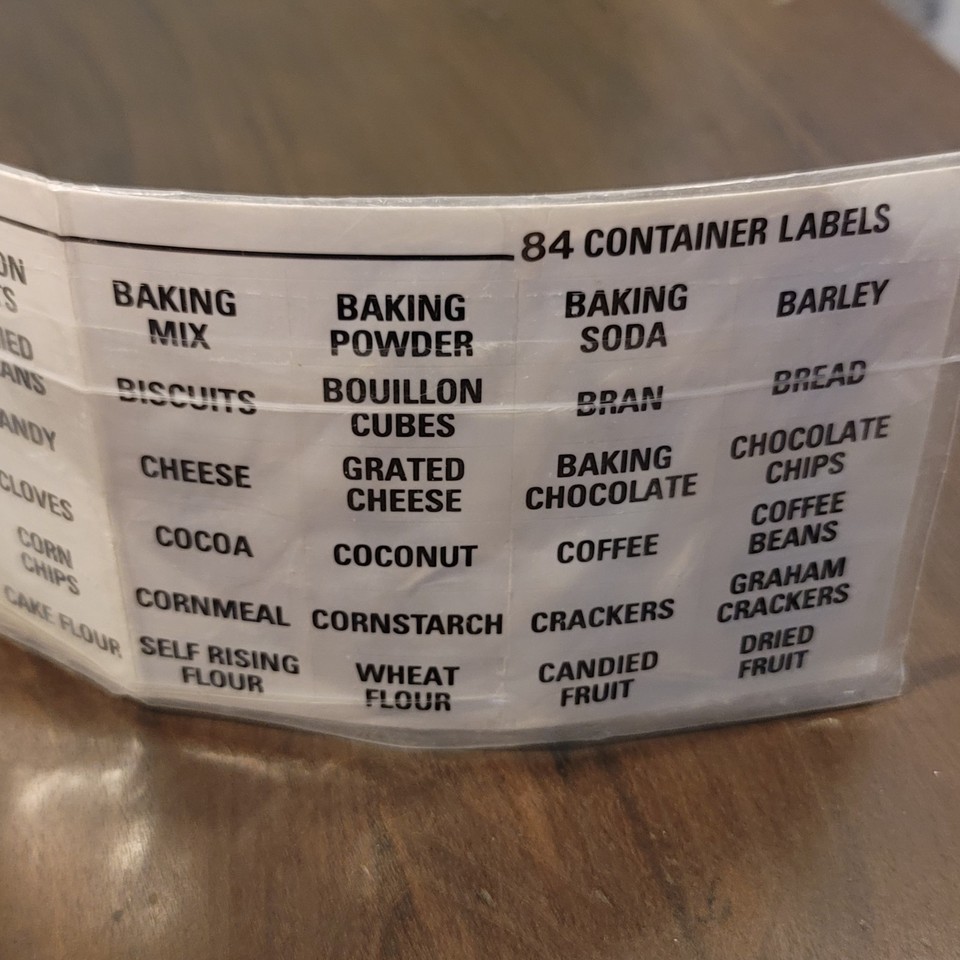 Tupperware Container Labels Modular Mates 84 Food Label Stickers NOS ...